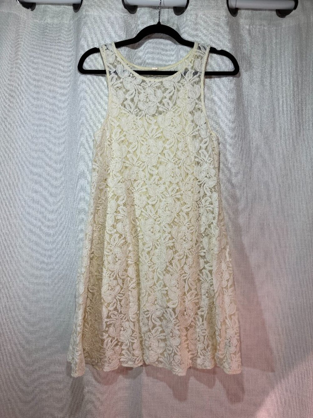 Free People Lace Mini Dress - Womens S - White Ivory Lined Tank Bridal Spring